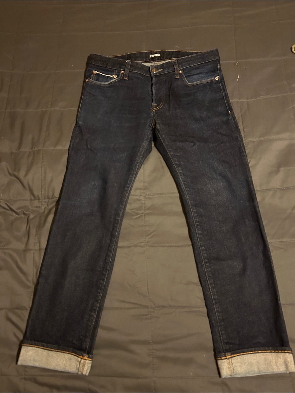 Express Men’s Straight Jeans in Dark Indigo